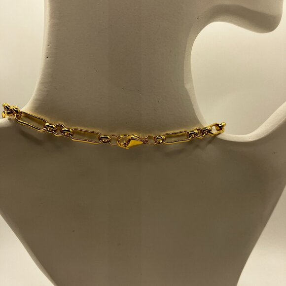 18k Real Gold Plated over Brass Y Lariat Paper Clip 18 inch Chain Shortest One - Picture 6 of 12